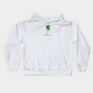 Green balloon, shamrock, horseshoe and ladybird Kids Hoodie